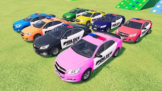 GO TO THE GARAGE WITH EXCAVATOR CAR, POLICE CARS, BULLDOZER, POLICE CAR, TRUCK, MERCEDES   FS22