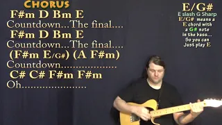 Final Countdown (Europe) Guitar Lesson Chord Chart in F#m with Chords/Lyrics