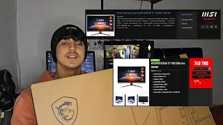 MSI G27C4X 250hz curve monitor unboxing with my first face cam video