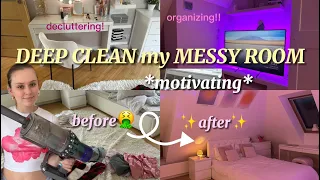 deep cleaning my EXTREMELY MESSY room! this will motivate you✨