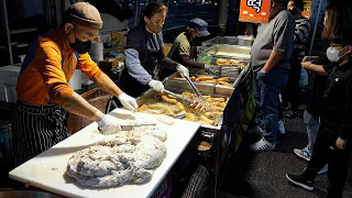 새벽부터 아침까지 줄서서 먹는 좌판 어묵?! 하루 20,000개씩 팔리는 새벽시장 어묵 장인 Amazing Fish cake master - Korean street food