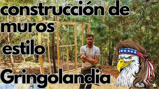 Construcción de pared en estilo gringolandia con ventana