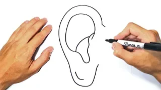 How to draw an Ear Step by Step | Ear Drawing Lesson