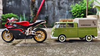 Unboxing of Volkswagen Pickup 1:24 Scale | MV AGUSTA F3 1000 Tamburini 1:12 Scale Model |