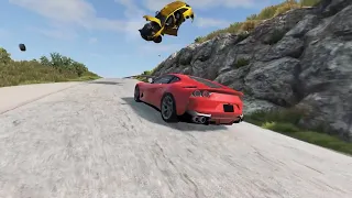 Car Crash - Cliff Drops 12 - BeamNG DRIVE - Epic High Speed Car Accident #BeamNG #Short