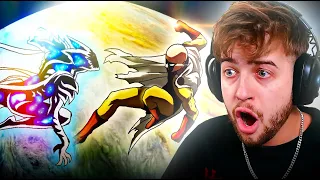 Reacting to SAITAMA vs COSMIC GAROU Full Fight Animation!!