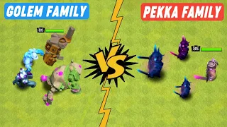 Golem Family VS Pekka Family | Which family will win? | Clashofclans