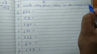 Write the place value of the underline digit  | Write the place value of numbers