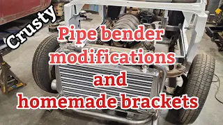 Pipe bender modifications and homemade brackets