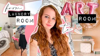 From Laundry to Craft Room | makeover on a budget || Foxy Draws