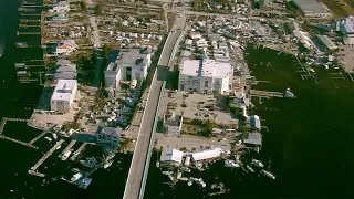 Aerial view of Hurricane Ian damage on Fort Myers Beach, Florida