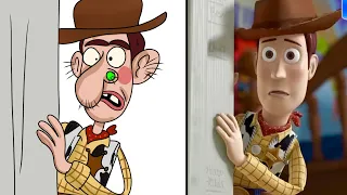 Toy Story best moments drawing memes | woody and buzz from Toy Story with new funny face