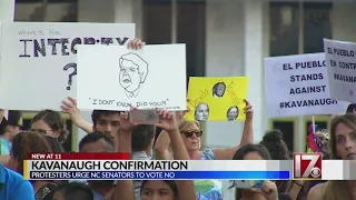 Local protesters assemble ahead of Senate vote on Kavanaugh