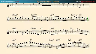 Sheet Music Video: 🎶 Groove to "Fly me to the Moon" 🎷 - Martin Stolz Band's Jazzy Clarinet Rendition