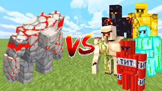 REDSTONE GOLEM vs ALL GOLEM in Minecraft Mob Battle