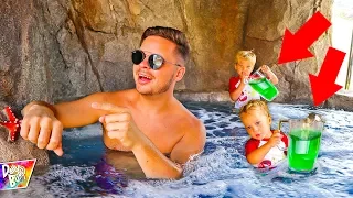 DOUBLE SLIME PRANK IN DAD’S HOT TUB!