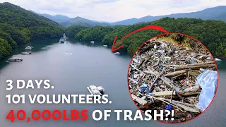 Fontana Lakeshore Cleanup 2022 || SHOCKING amount of trash removed from "pristine" mountain lake!!