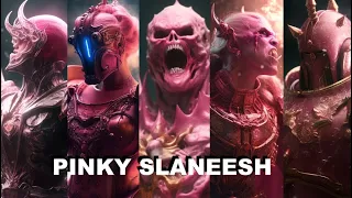 WARHAMMER 40K SLANEESH CULTISTS enters EMPERORS CHILDREN DRESS CODE BALL / AI generated ai reimagine