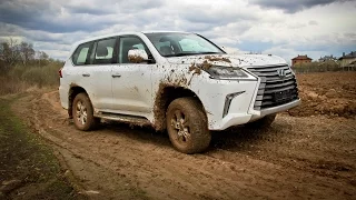 Lexus LX450d on Field road. Easy off-road