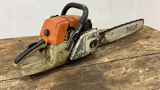 Restoring The Rusty Old STHL Gasoline Chainsaw // Restoring The MS 381 2 Stroke Gasoline Saw