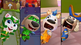 Talking Tom Hero Dash Vs Time Rush : Emerald Angela,Super Ben Vs Jurassic Hank,Captain Ben Gameplay