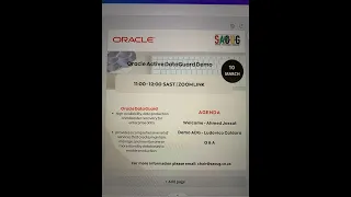 South African Oracle User Group on a Training session on Oracle Active DataGuard