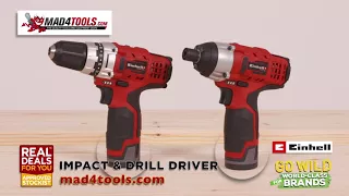 Impact Driver and Drill Driver 12v Cordless Twin Pack 2 x 1.5Ah Li-Ion Einhell TC CD/CI Demo