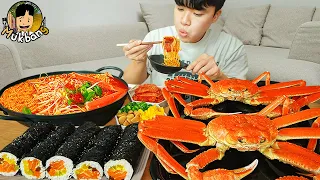 ASMR MUKBANG 해물찜 & 열라면 & 대왕 대게 먹방! FIRE NOODLE & SPICY SEAFOOD & SNOW CRAB EATING SOUND!