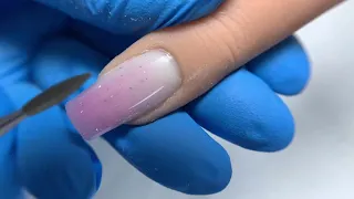 Gradient nail art with builder gel😍