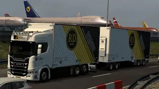 ETS2 Scania R580 NextGen Tandem + ProMods + RGM + Spring Weather: Zwolle (NL) - Cambridge (GB)