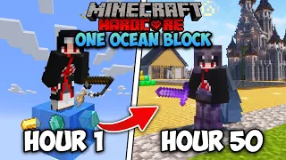 I Survived 50 HOURS on ONE OCEAN BLOCK in Minecraft Hardcore