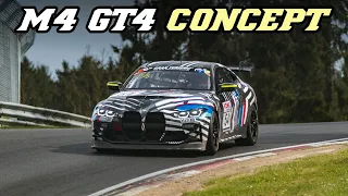 2023 BMW G82 M4 GT4 concept | first race test | Loud exhaust flybys & action