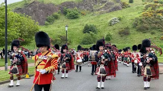 Marching into Holyrood Palace on 16 May