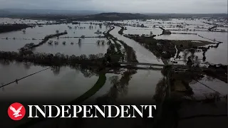 River Severn floods fields in Apperley after UK lashed by storms