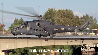 Mil Mi-24P demo flight over Tisza River, Szolnok