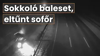 Sokkoló képsorokat rögzített a Közút kamerája egy baleset után