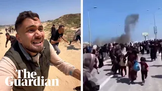 Footage shows Gazans fleeing strikes as people try to return to the north