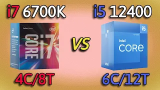 i5 12400 vs i7 6700K - Benchmark and test in 8 Games 1080p