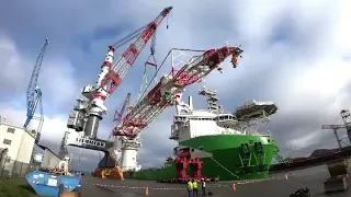 Deme Orion crane installation prior the accident on her crane load test