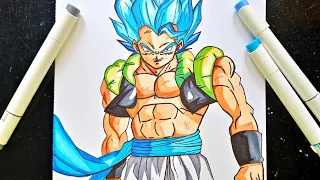 How To Draw Gogeta Blue From Dragon Ball Z || Easy Step By Step Drawing Tutorial