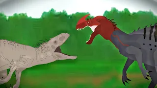 indominus rex vs malusaurus stick nodes pro dinosaurs battle animation season 2 EP 5