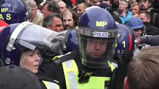 Police Brutality in London's Trafalgar Square at anti-lockdown protests