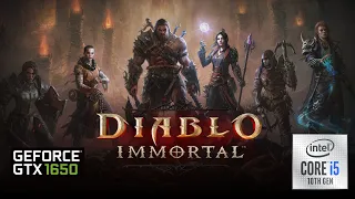 Diablo Immortal GTX 1650 & i5 10400F Gaming Benchmark 1080p VERY HIGH (MAX) Settings