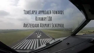 TimeLapse towards runway 18R Amsterdam Airport Schiphol (AMS EHAM)