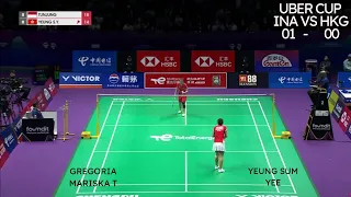 Epic Showdown: Gregoria Mariska (INA) vs Yeung Sum Yee (HKG)|Group C Uber Cup 2024