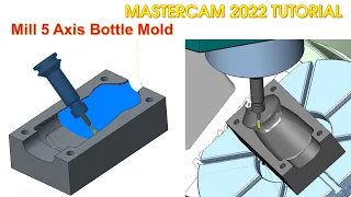 MasterCAM 2022 Tutorial #115 | Mill 5 Axis Toolpath Convert to 5-axis & Unified Multiaxis