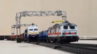 RACE OF MODEL TRAIN BETWEEN WAP 7 AND EMD LOCOMOTIVE |TOY TRAIN  PARALLEL RACE | HANDMADE LOCO