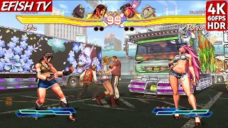Julia & Kuro vs Poison & Toro (Hardest AI) - Street Fighter X Tekken