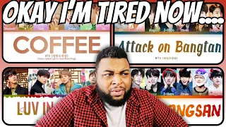 BTS | 'Coffee, Attack On Bangtan, Paldogangsan, Luv In Skool' Lyric Video & Dance Practice Reaction!