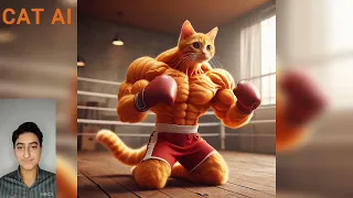 muscular cat #cute #ai #cat